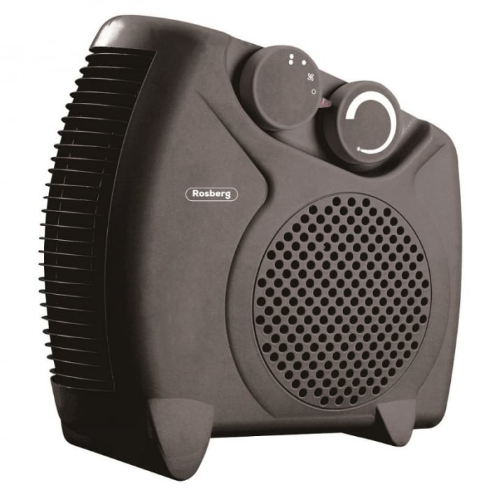 Aeroterma Rosberg R51970A cu ventilator, 2000W, 2 Trepte putere, Neagra