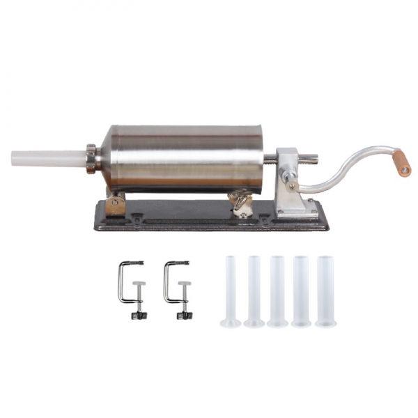 Aparat de umplut carnati, Orizontal, Inox, Capacitate 5 kg, 4 Palnii Incluse [2]