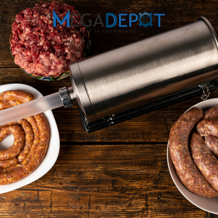 Aparat de facut carnati, Orizontal, Inox, Capacitate 4 kg, 5 Palnii Incluse, sistem anti bule [11]