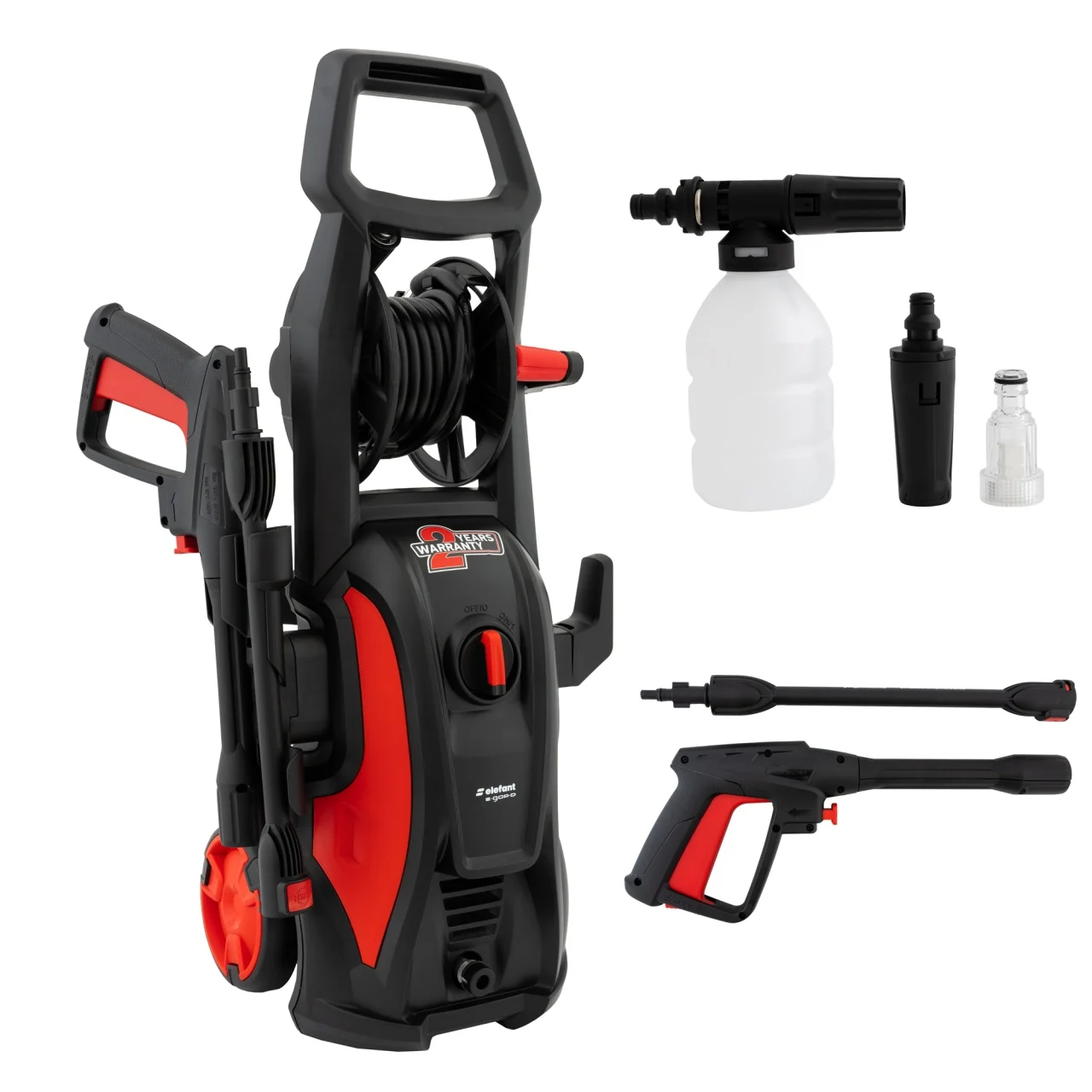 Aparat de spalat cu presiune Elefant, 1600W, Debit 480L h, Presiune 90bar, Lungime furtun 5m