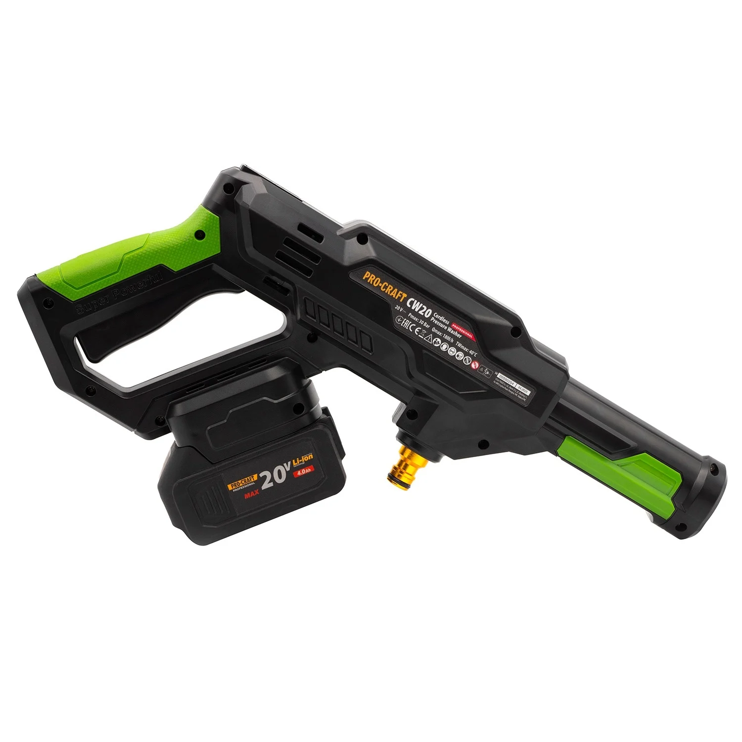 Aparat de spalat cu presiune pe acumulator ProCraft, 20V/4Ah, Brushless, Geanta de transport, Fara acumulator si incarcator incluse [4]