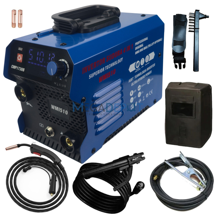 Aparat de sudura 4in1 Ural, MIG MAG MMA LIFT TIG, 510Ah,Sudura Sarma Flux, Diametru electrozi 1.6-6.0mm, Accesorii incluse