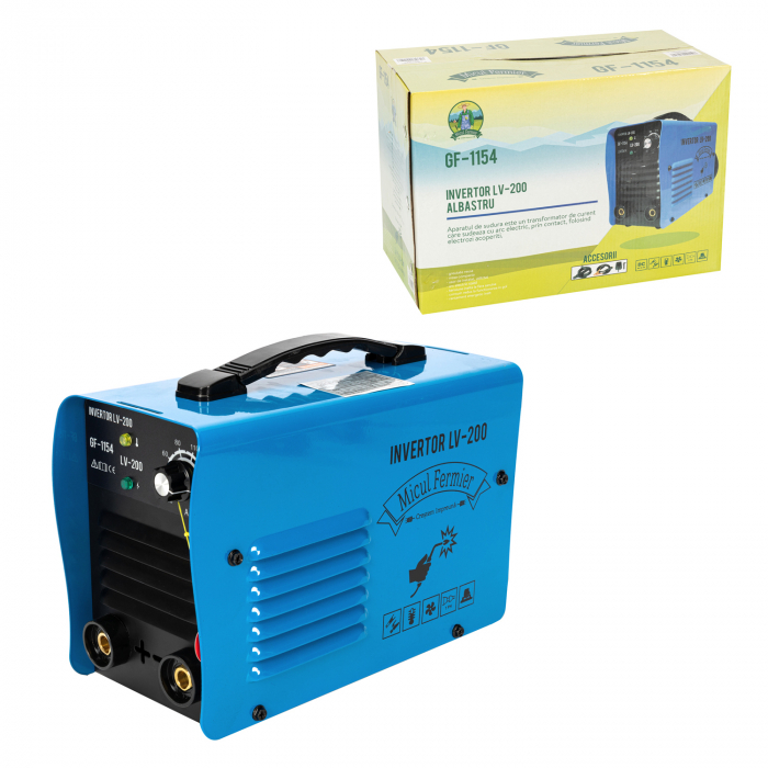 Aparat de sudura invertor Micul Fermier LV-200, 200A, Albastru, Accesorii incluse [7]