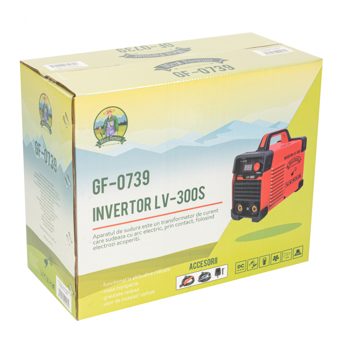 Aparat de sudura invertor Micul Fermier LV-300S, 300A, Rosu, Accesorii incluse [11]