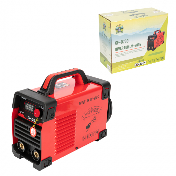 Aparat de sudura invertor Micul Fermier LV-300S, 300A, Rosu, Accesorii incluse [10]
