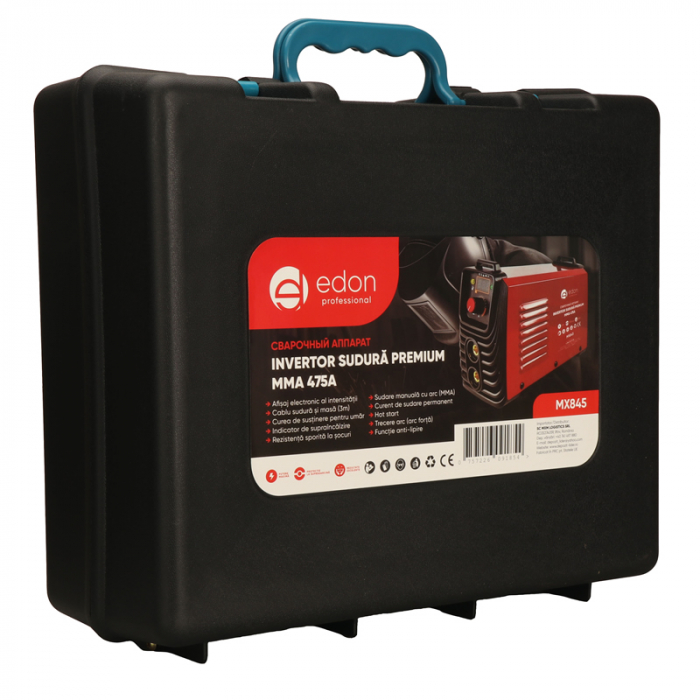 Aparat de sudura tip invertor EDON PROFESSIONAL MMA475A, 475Ah, cablu electrod 3 metri, afisaj electronic, protectie supraincalzire, ventilator de racire [6]
