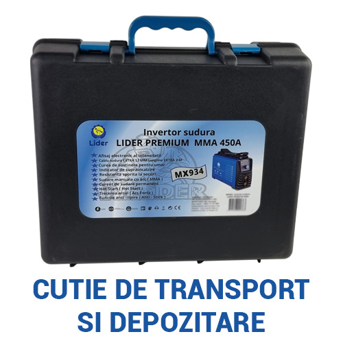 Aparat de sudura tip invertor LIDER MMA450A, 450Ah, cablu electrod 3 metri, afisaj electronic, protectie supraincalzire, vnetilator de racire [6]
