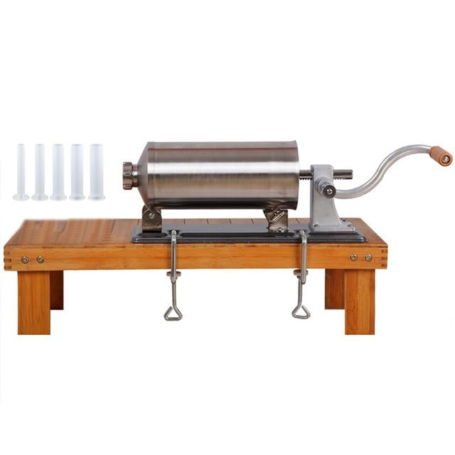 Aparat de umplut carnati, Orizontal, Inox, Capacitate 6 kg, 5 Palnii Incluse [3]