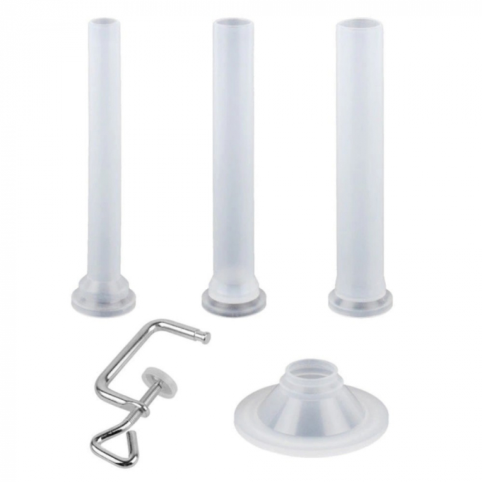 Aparat de umplut carnati, Orizontal, Inox, Capacitate 2.5 kg, 3 Palnii Incluse [2]
