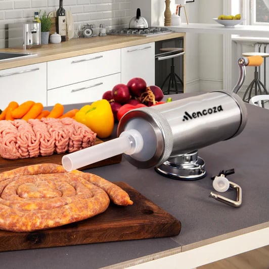 Aparat de umplut carnati, Orizontal, Inox, Capacitate 3 kg, 3 Palnii Incluse [6]