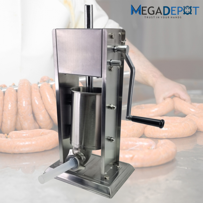 Aparat de umplut carnati profesional Elefant ML-S3, 3Kg, Mecanic, Inox-integral, 6 palnii incluse [4]