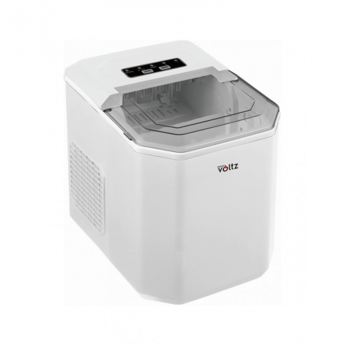 Aparat gheata Oliver Voltz, 100-120W, 12kg zi, Rezervor apa 1.3L, 9 cuburi serie, Racire R600a, Alb
