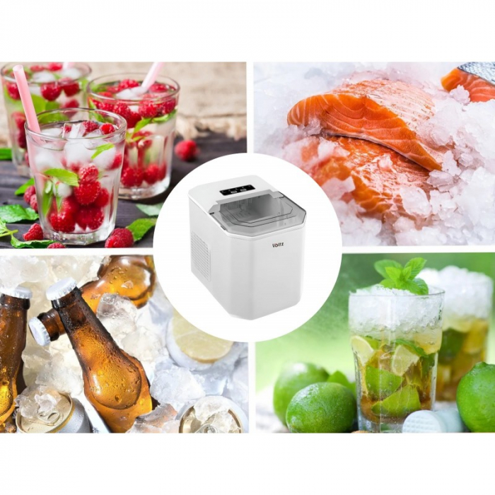 Aparat gheata Oliver Voltz, 100-120W, 12kg/zi, Rezervor apa 1.3L, 9 cuburi/serie, Racire R600a, Alb [3]
