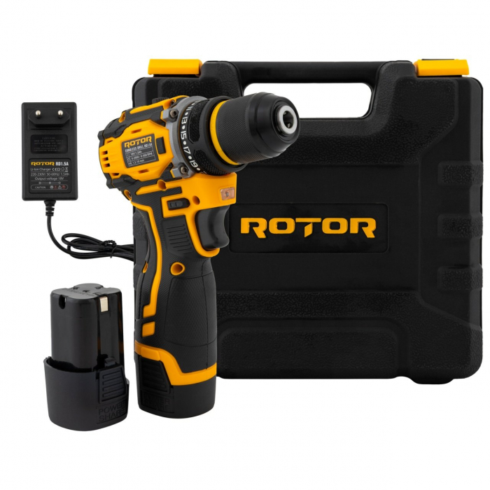 Autofiletanta pe acumulator Rotor, 18V/1.5Ah, 2000RPM, 2 Viteze, 19 Trepte cuplu, Dimensiune mandrina 1.5-10mm [2]