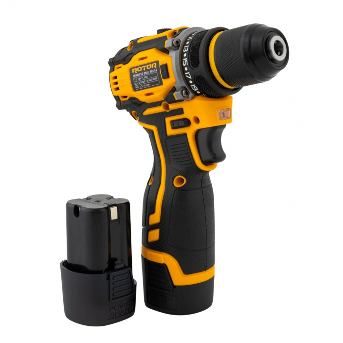 Autofiletanta pe acumulator Rotor, 18V/1.5Ah, 2000RPM, 2 Viteze, 19 Trepte cuplu, Dimensiune mandrina 1.5-10mm [3]
