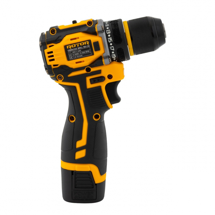Autofiletanta pe acumulator Rotor, 18V/1.5Ah, 2000RPM, 2 Viteze, 19 Trepte cuplu, Dimensiune mandrina 1.5-10mm [5]