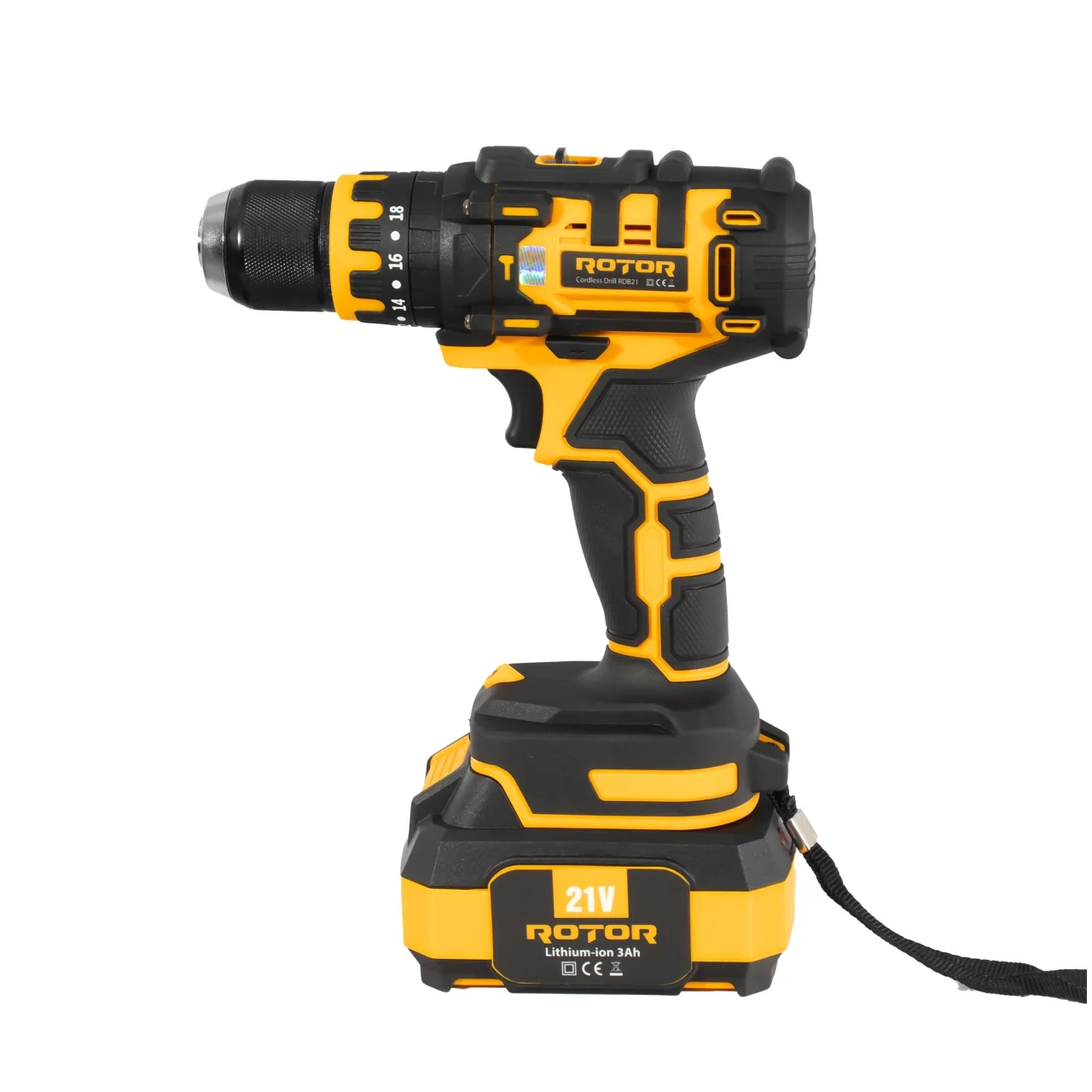 Autofiletanta pe acumulator Rotor, 21V/3Ah, 1350RPM, Trepte 18+1, Cuplu 30Nm, Brushless [2]