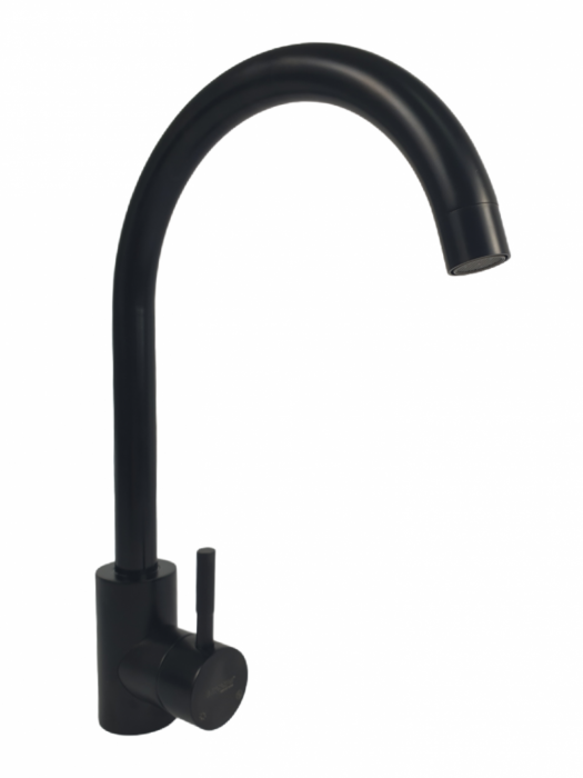 Baterie bucatarie MIXXUS SUS-011-2, otel inoxidabil, Monocomanda, Racorduri incluse, Neagra [2]