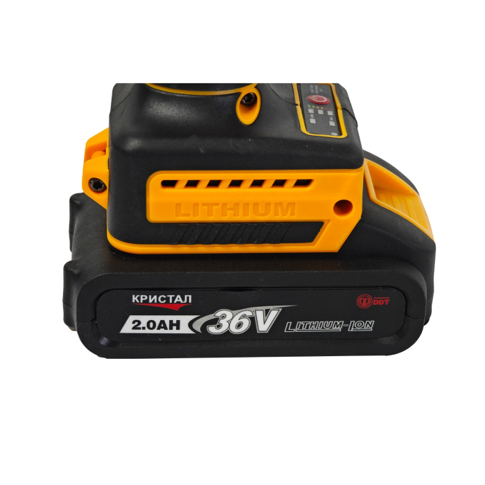 Bormașină cu acumulator DDT-KRISTAL 36V, 2 acumulatori Li-Ion 2.0Ah, motor fara perii (brushless), 2 viteze, cuplu reglabil, sistem autoblocaj,  valiză de transport [11]