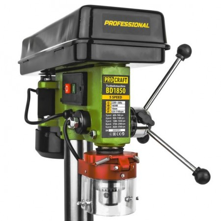 Bormasina de banc fixa, cu coloana, ProCraft BD1850, 459W, 2350RPM, Mandrina 16mm [4]
