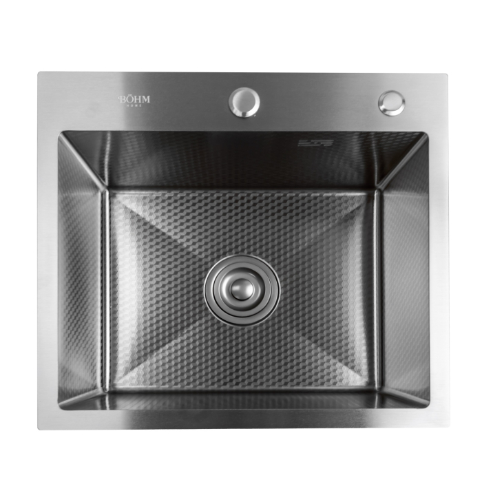 Chiuveta bucatarie BOHM BH5045SD, inox alimentar SUS304, 500 x 450 x 220 mm, finisaj Satin, sifon inclus [2]