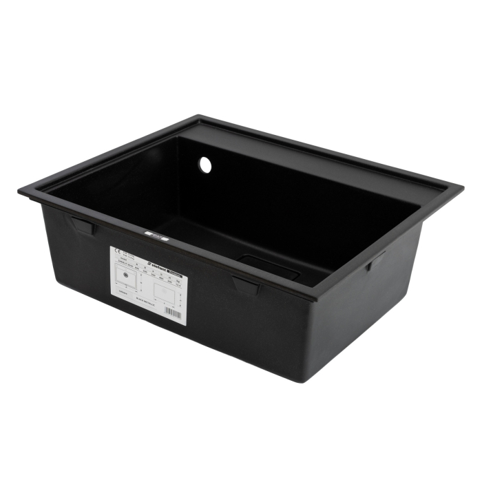 Chiuveta de bucatarie Elefant Premium SHERLIT, Negru metalic 600x500 mm [3]