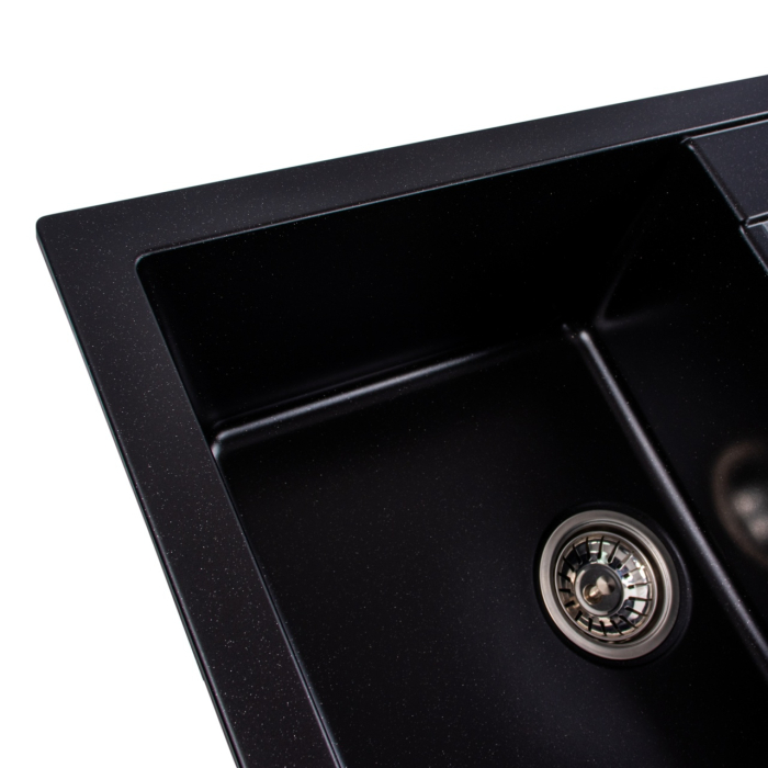 Chiuveta de bucătărie Elefant Premium Troya 7850 , Negru metalic 776x496 mm [7]