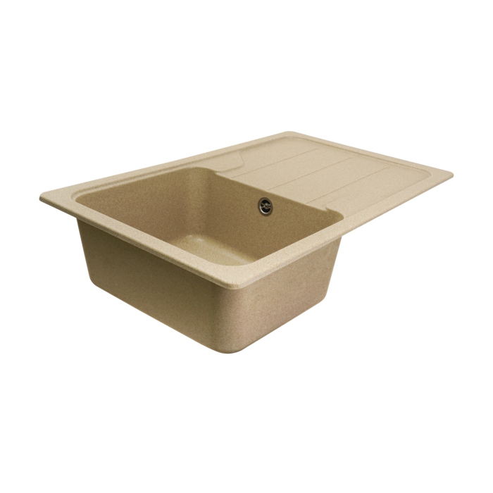 Chiuvetă din compozit de granit pentru bucătărie ELEFANT PREMIUM 7850 VERONA Safari bej 775 x 495 mm [4]