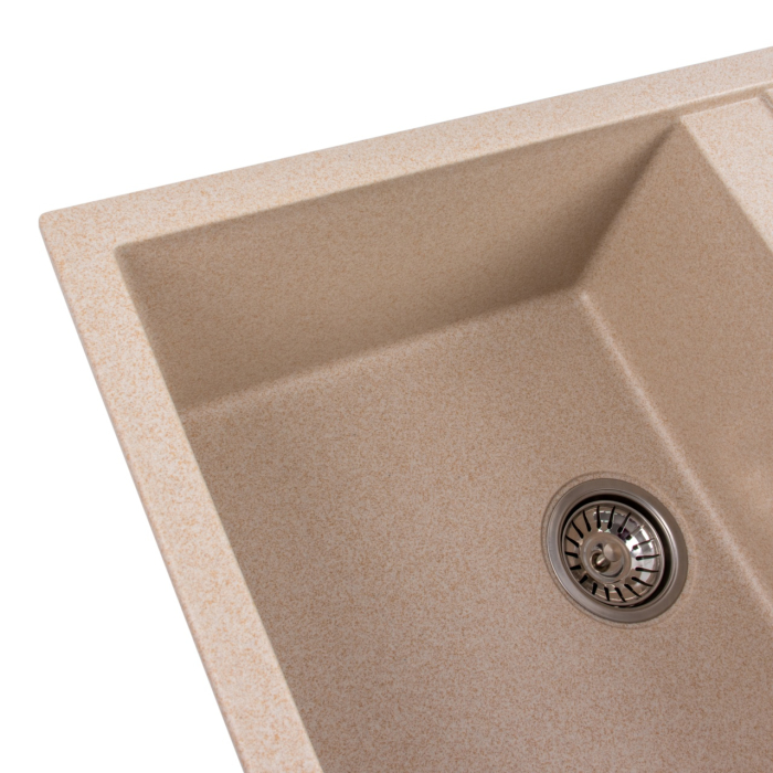 Chiuvetă din compozit de granit pentru bucătărie SAFARI BEJ ELEFANT PREMIUM 7850 SELENA [4]