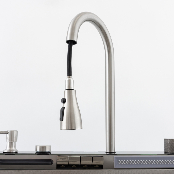 Chiuveta multifunctionala Mixxus, Cuva 220mm, Finisaj Decor, Otel inoxidabil [14]