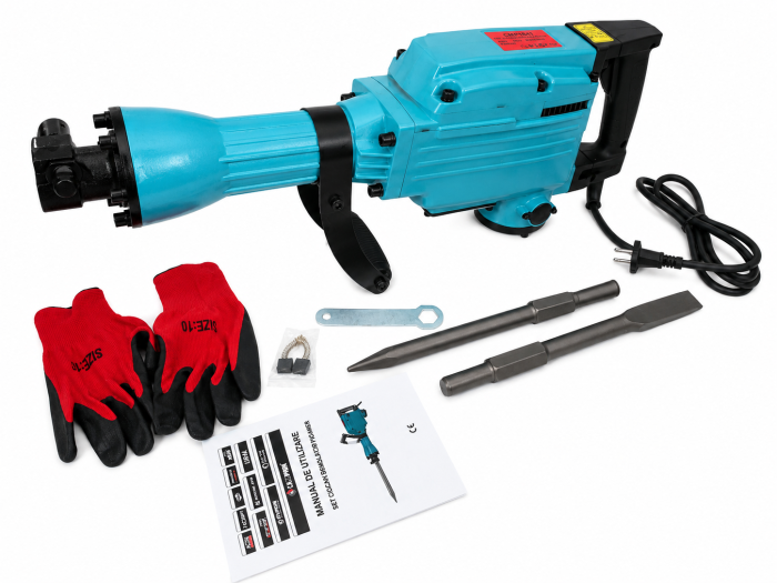 Ciocan demolator (Picamer) Uralmash Campion, 3500W, 1400RPM, 42J, 2 Dalte incluse, Cutie metalica de transport [2]