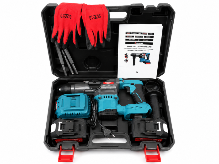 Ciocan rotopercutor pe acumulator Altai Campion PRO, 48V / 6Ah, Brushless, 3500W, 9J, 2 Acumulatori, SDS-Plus [7]