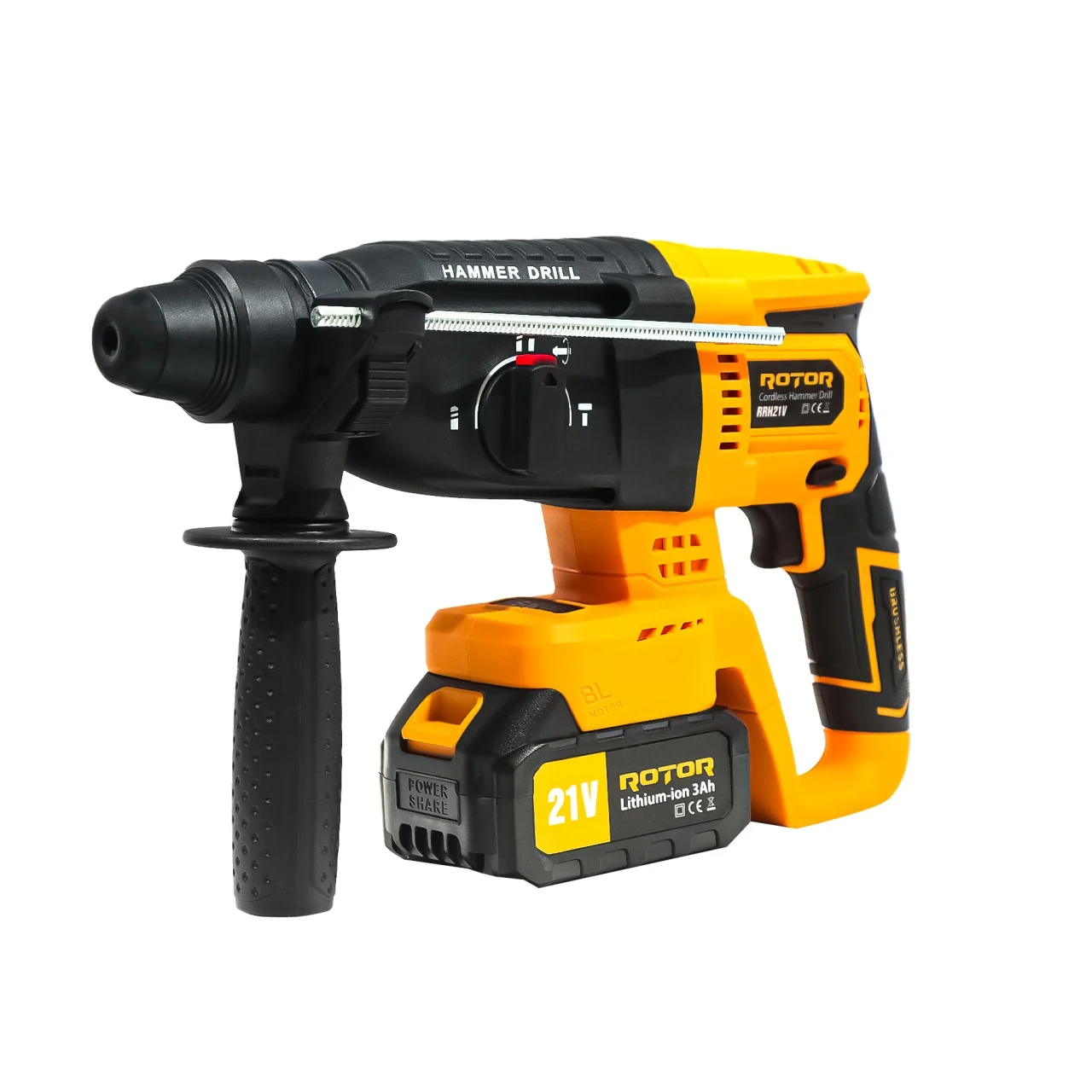 Ciocan rotopercutor cu 2 acumulatori ROTOR, 21V/3Ah , 1800RPM, 4450BPM [3]