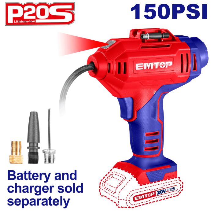 Compresor de aer auto fara acumulator si incarcator, 10 bar - ELAC2018, EMTOP