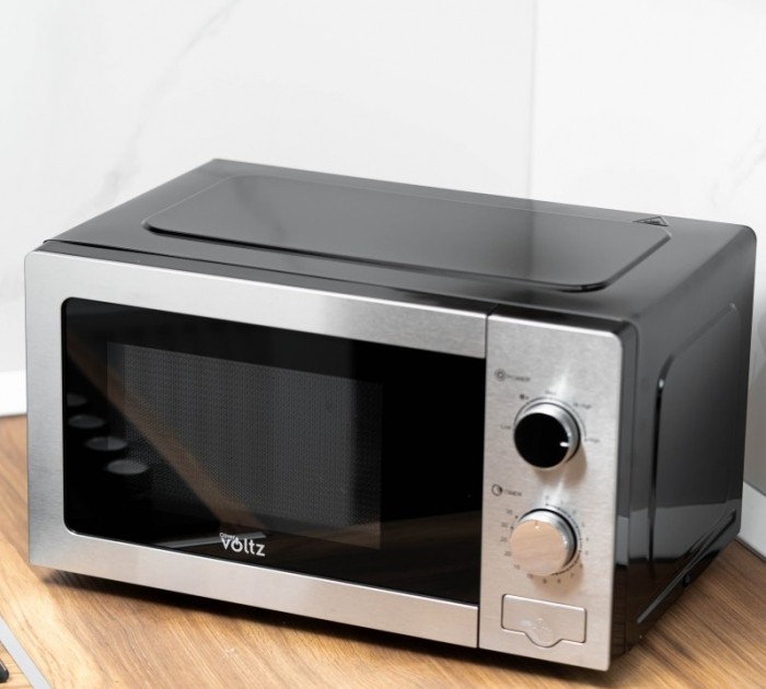 Cuptor cu microunde Oliver Voltz, 700W, 20L, 5 trepte incalzire, Timer, Functie decongelare, Gri/Negru [2]