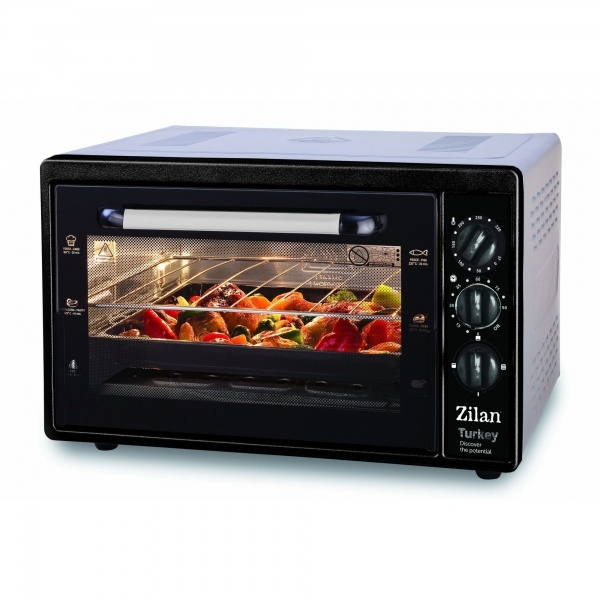 Cuptor electric zilan zln-5320, gusto, capacitate 32l, 1420w, timer, gratar, 2 tavi incluse, gri