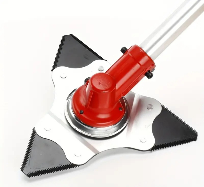 Disc de taiere triunghiular pentru motocositoare, 3T, diametru prindere 25.4mm, diametru disc 230mm, lungime muchie de taiere 65mm, grosime lama 2mm, otel tratat termic [6]