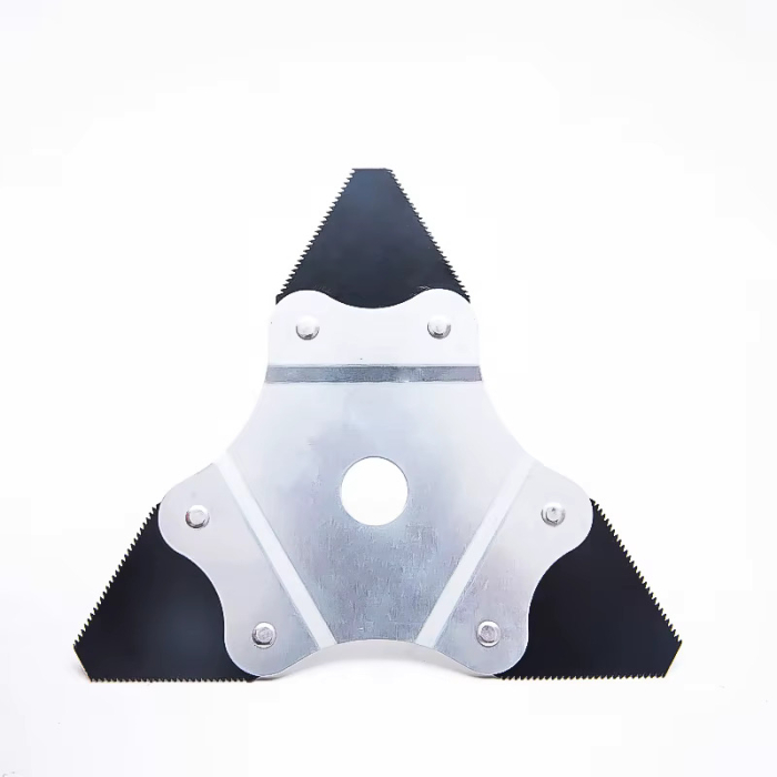 Disc de taiere triunghiular pentru motocositoare, 3T, diametru prindere 25.4mm, diametru disc 230mm, lungime muchie de taiere 65mm, grosime lama 2mm, otel tratat termic [3]