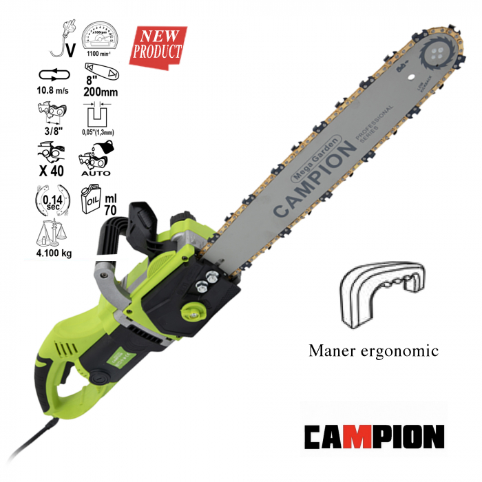 Motofierastrau (Drujba) Electric Campion, 3000W, lant 32 dinti/ lama 40cm [6]