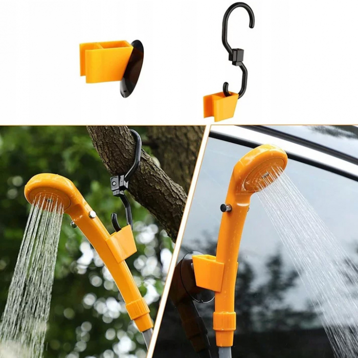 Dus portabil, pompa Mencoza, 3.5l/min, pentru camping, drumetii, spalat masina sau animale, alimentare auto DC 12V [8]