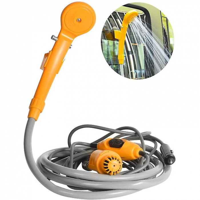 Dus portabil, pompa Mencoza, 3.5l/min, pentru camping, drumetii, spalat masina sau animale, alimentare auto DC 12V [5]