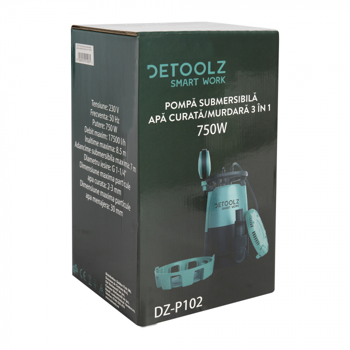 Pompa submersibila apa curata/murdara 3in1 Detoolz Smart Work DZ-P102,  750W, plutitor, autoamorsare [4]