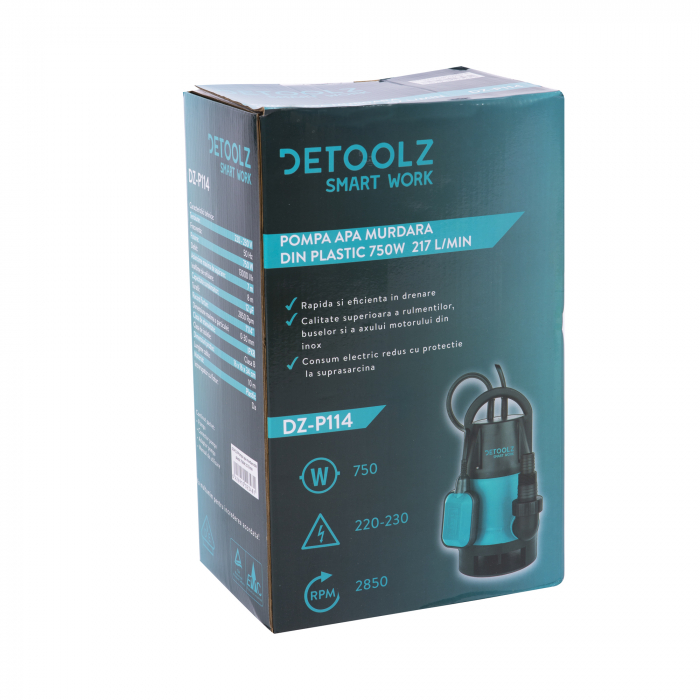 Pompa apa murdara Detoolz Smart Work DZ-P114, 750W, 	13500 l/h [7]