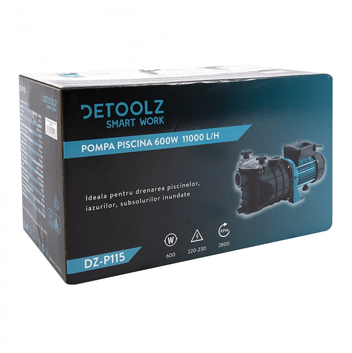 Pompa pentru piscina Detoolz DZ-P115, 11000l/ora, 600w [5]