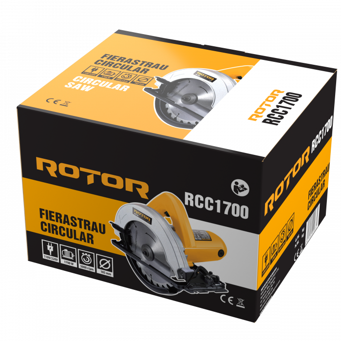 Fierastrau circular Rotor RCC1700, 1700W, 5000RPM, Diametru disc 185mm [5]