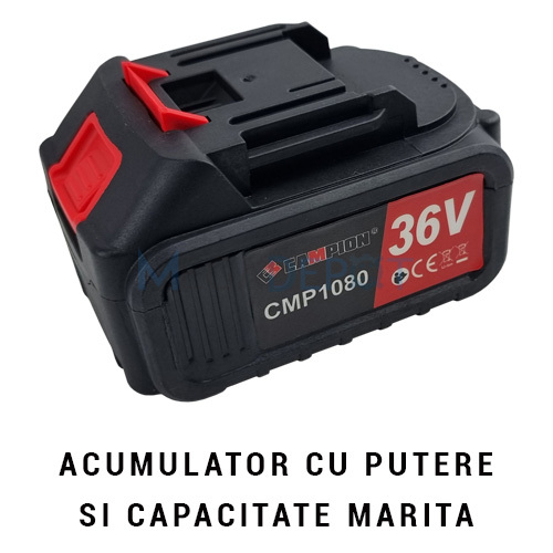 Fierastrau cu lant ( drujba ) pe acumulator Campion, 36V, 6000mAh, lama 30cm, 2 acumulatori, utilizare cu o singura mana, ideala pentru constructii [4]
