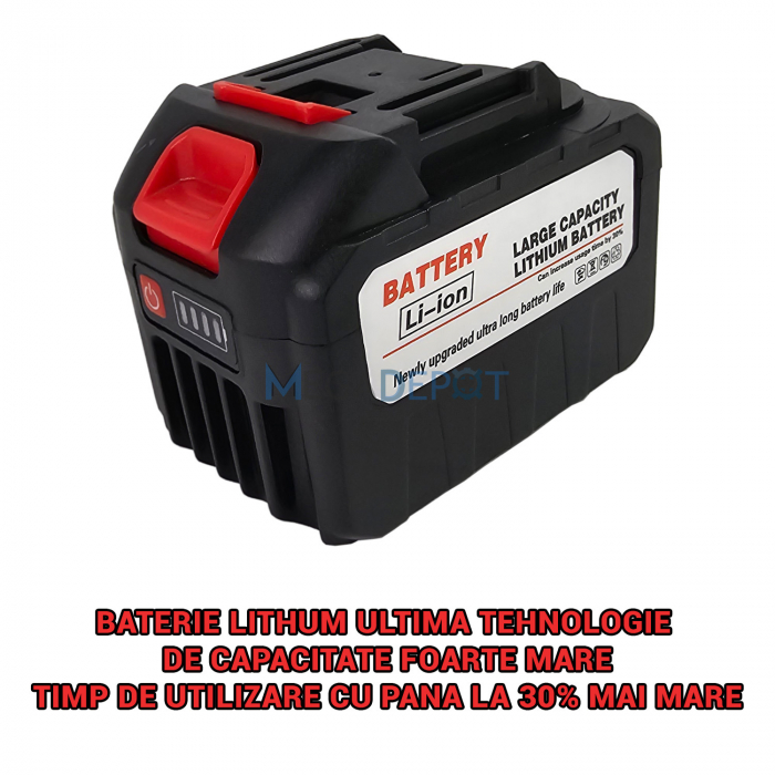 Fierastrau cu lant pe acumulator Ypan Mencoza, 48V, 8Ah, lama 30cm, 2 acumulatori cu capacitate marita [6]