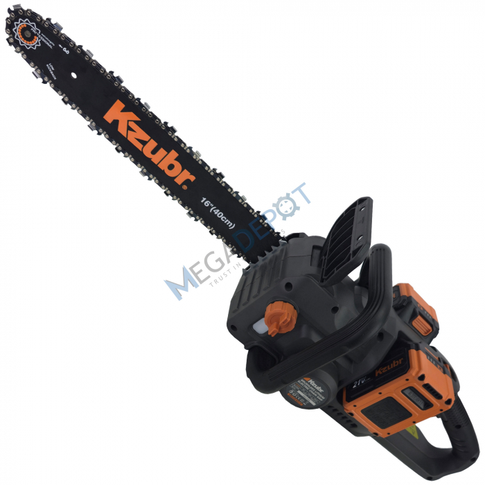 Fierastrau electric cu lant pe 2 acumulatori KZUBR 42V Brushless, lama 40 cm, capacitate marita, 2 incarcatoare, ungere lant automata, frana de protectie,  sistem intindere lant SuperEasy [2]