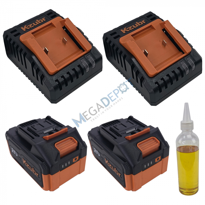 Fierastrau electric cu lant pe 2 acumulatori KZUBR 42V Brushless, lama 40 cm, capacitate marita, 2 incarcatoare, ungere lant automata, frana de protectie,  sistem intindere lant SuperEasy [4]