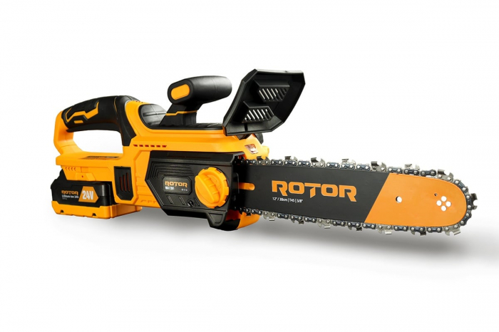 Fierastrau pe acumulator Rotor, 24V/3Ah, 6500RPM, Lungime lama 12"(30cm), Sistem de ungere lant automat [2]